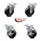 Service Caster 4 Inch Soft Rubber Wheel Swivel Top Plate Caster Set with 2 Brakes SCC SCC-20S414-SRS-TP2-2-TLB-2 - alternate 6